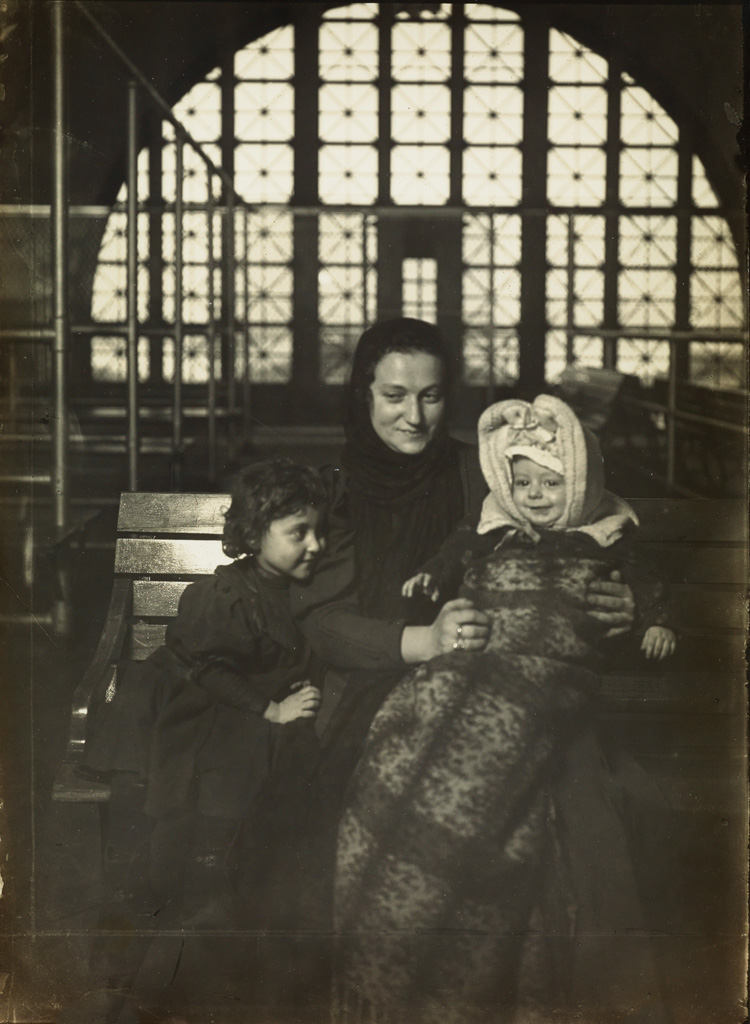 LEWIS W. HINE (1874-1940) Russian family at Ellis Island.
